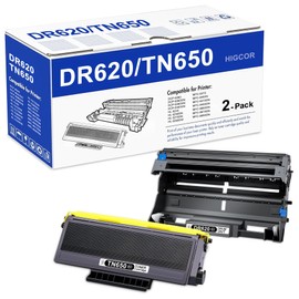 TN650 Toner Cartridge and DR620 Drum Unit Replacement for Brother TN650 TN-650 TN580 TN-620 DR620 DR-620 use with HL-5370DW HL-5250DN HL-5340D HL-5240 MFC-8480DN MFC-8860DN MFC-8890DW Printer 2 Black