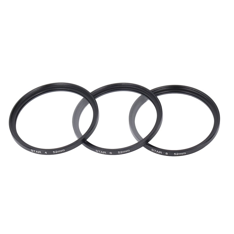 Star Filter Lens Set 52mm Adjustable Starburst Effect Filter 4