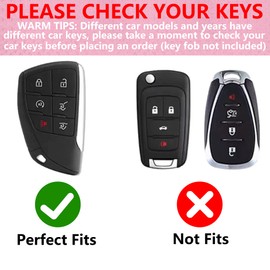 Simocky Key Fob Cover with Diamond Heart Keychain Car Key Shell Compatible with 2021-2024 Chevy Tahoe Suburban GMC Yukon Denali Silverado Buick Full Protector for Women (6 Buttons-Purple)