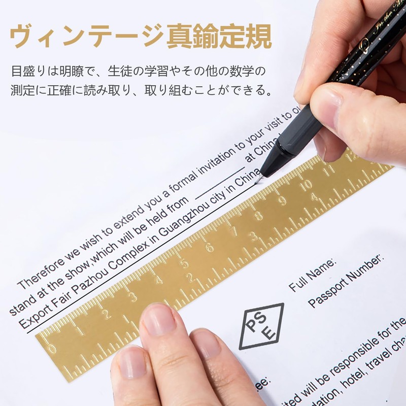 15cm Vintage Brass Ruler Copper Ruler Straight Ruler Drawing Ruler