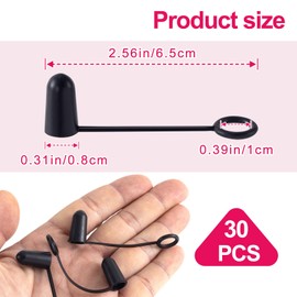 Pndeyo 30pcs Liquor Pour Spout Caps, Rubber Oil Bottle Spout Covers with Loop, Dustproof Liquor Bottles Spouts Caps for Kitchen Wine Clubs Pubs Bars Coffee Shops- Black