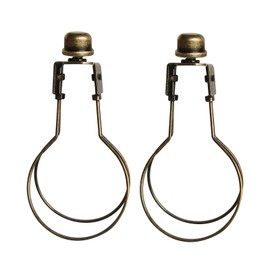 Bulb Clip, Clip on Lampshade Adapter, Lamp Shade Light Bulb Clip Adapter Includes Solid Finial and Lampshade Levellers, Lamp Shade Holder for Clip On Light Bulbs Attaching Finial (Antique Brass)