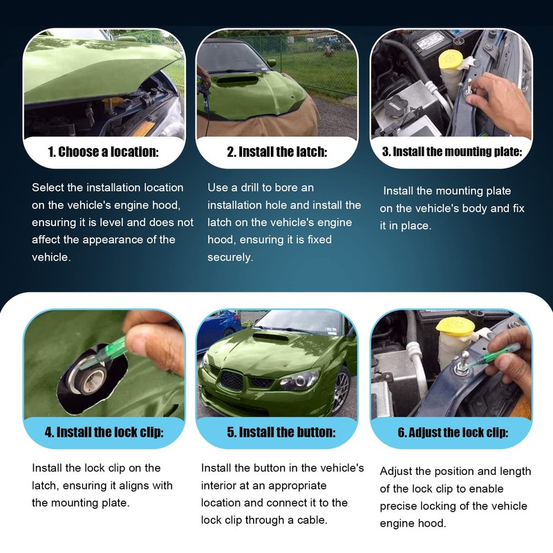 Bruafsir 4 Pack Button Quick Release car Lock - Universal