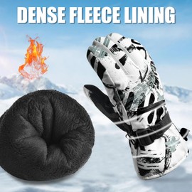 VZVXDW Winter Gloves, Waterproof Thermal Touchscreen Ski Glove, Suit for Ski, Cycling, Hiking, Driving, Typing, Freezer Work (White, Large)