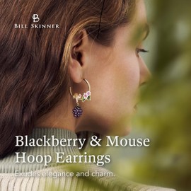 Bill Skinner - Gold Flower Earrings for Women, Nature Inspired, UK Designed, Enamel Flower Earrings, Cottage-core Wear, Intricately Detailed with Silky Pouch, Beautiful Gift for Her Birthday