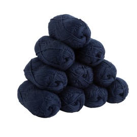 Knit Picks Mighty Stitch Acrylic and Superwash Wool Blend Worsted Weight Blue Yarn Pack - 10 skeins of 100g Each - 2080 Yards Total (Navy)