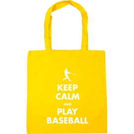 Hippowarehouse Keep calm and play baseball Tote Shopping Gym Beach Bag 42cm x38cm, 10 litres