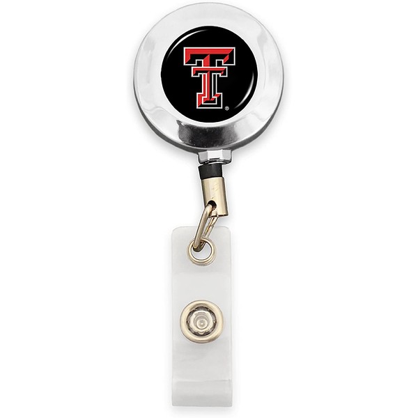 FTH Texas Tech Red Raiders Badge Reel with Alligator Clip