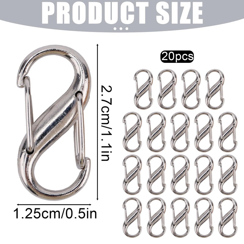 20pcs Double Opening Zipper Pull Replacement, Detachable Metal Snap Hook