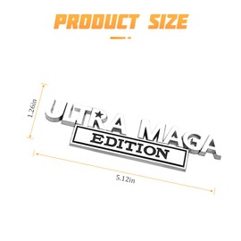 AICEL Ultra MAGA Edition Emblems, 3D Raised Full Metal Car Decals, Classic Personality Labels Car Badges with Strong Adhesive, Exterior Auto Body Decor Embossed Stickers for Car, Truck