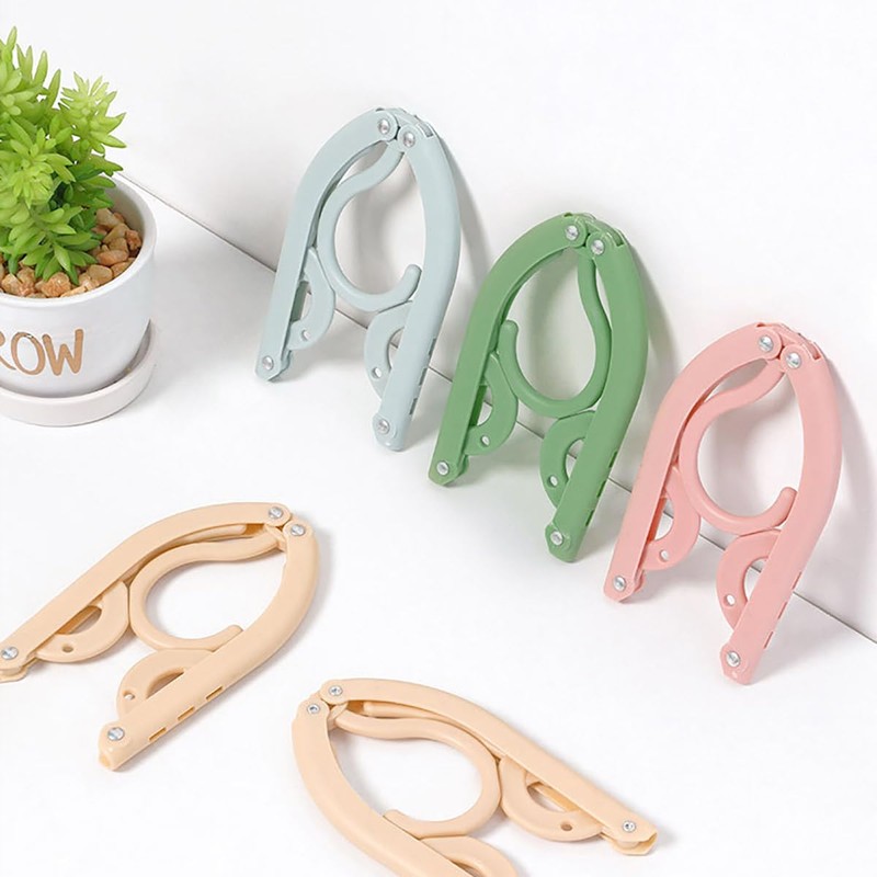 AIMALL 5/10 PCS Travel Folding Clothes Hanger Set - Portable,