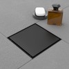 EBYTE Square Shower Drain, 6 Inch Black 304 Stainless Steel