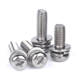 YOFASEN 10-20 Pack M4 Machine Screws - 304 Stainless Steel Phillips Flat Cross Round Head Metal Screws with Washer Pan Head Screws Kit Set Fasteners Bolts, M4*20 * 9/20 Pieces