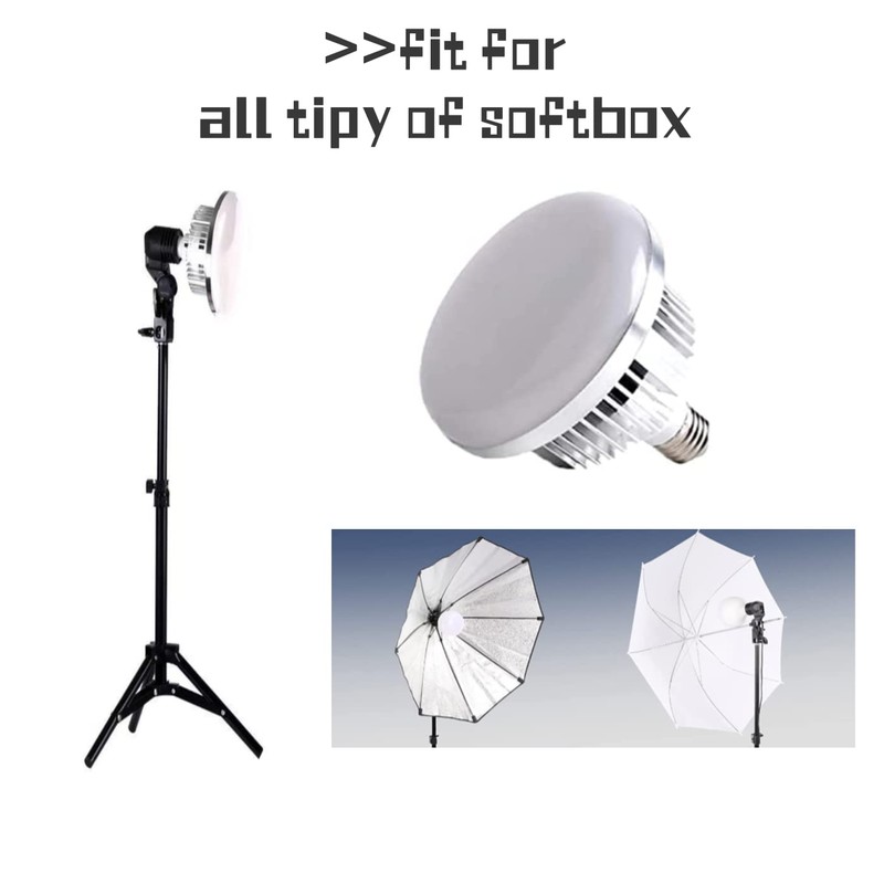 2Pack 85W Photography Light Bulb 3000-6000K Dimmable Tricolor LED Bulbs