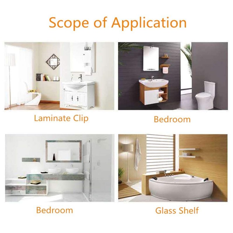 2 Pcs Glass Shelf Support Adjustable Glass Shelf Bracket Polished