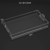 NIUBEE Acrylic Serving Tray 12x20 Inches -Spill Proof- Clear Decorative