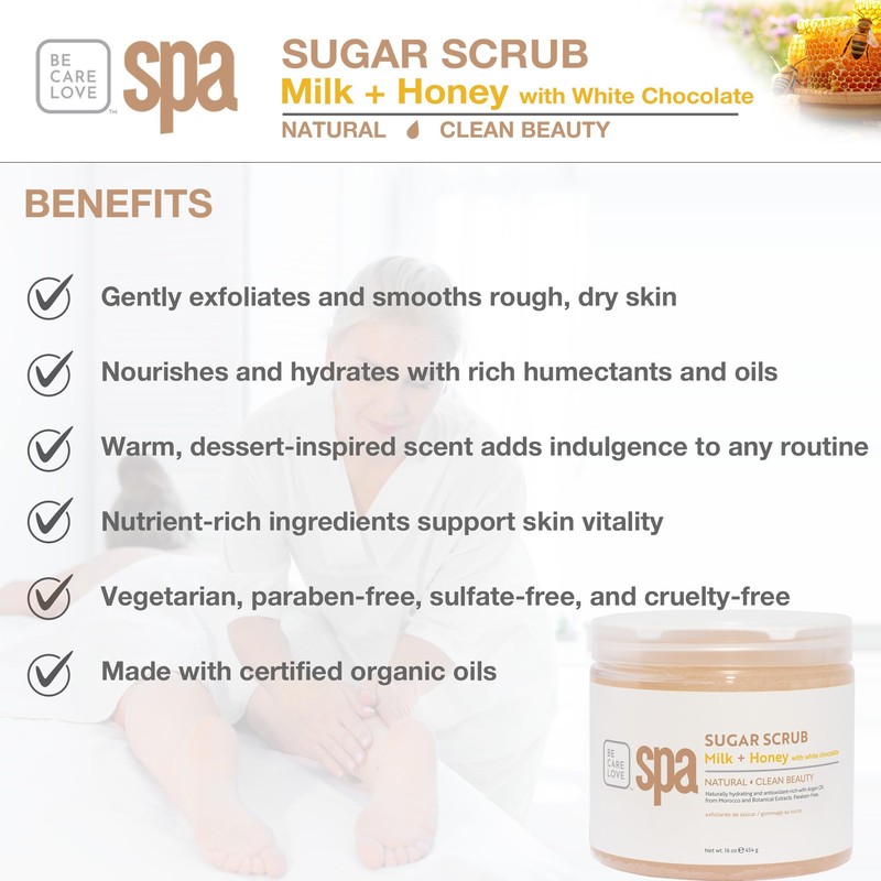 BCL SPA sugar scrub | organic Milk and Honey with