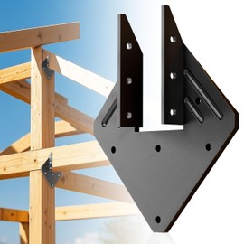 20pcs Black Hurricane Ties for Rafter 13-Gauge Hurricane Straps Fit 2x4, Heavy Duty Rafter Ties Brackets for Roofing Trusses Wood Timber, Joist Hangers Truss Rafter, Hot Dip Galvanized Powder Coating