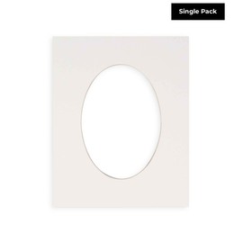 14x18 Mat Bevel Cut for 12x15 Photos - Precut White Oval Shaped Photo Mat Board Opening - Acid Free Matte to Protect Your Pictures - Bevel Cut for Family Photos, Pack of 1 Matboard