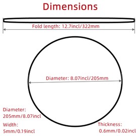 Sam&Johnny New Turntable Belt 205 * 5 * 0.6mm/322mm Rubber Belts Replacement for Gramophone Turntable Player Record Player(2 Pcs)