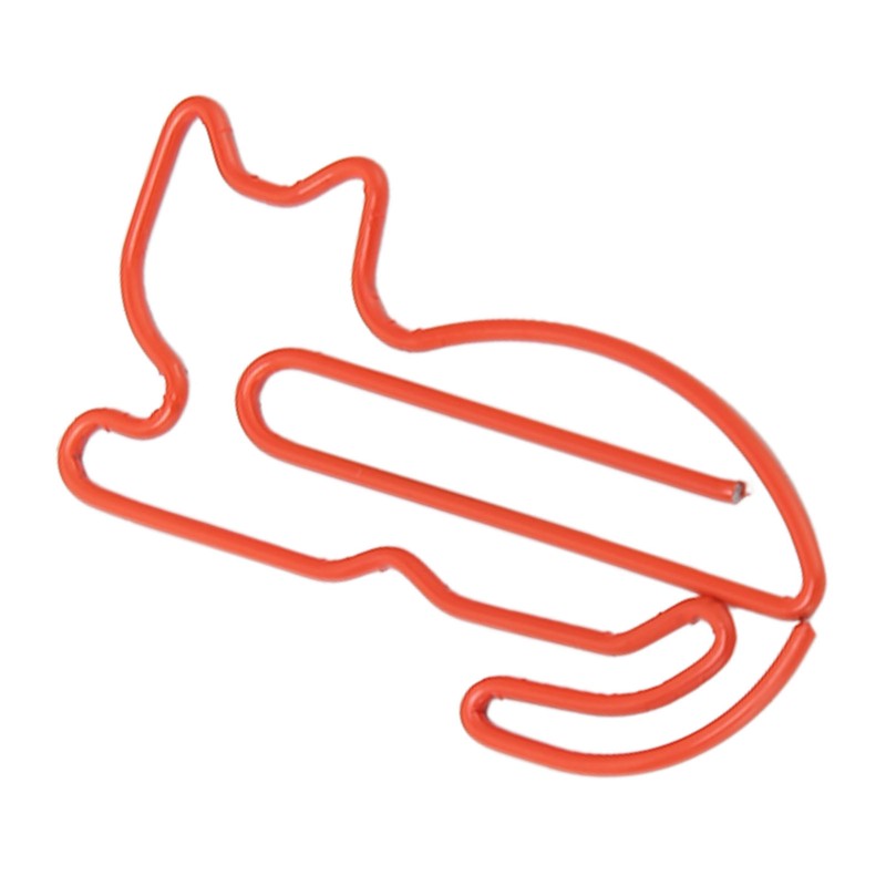 100pcs Cat Shape Paper Clips Plating Process Increased Slip Resistance