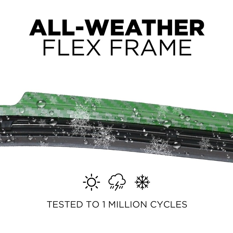 Clix Wipers For Ford Bronco (18"/18") Green Windshield Wiper Blades,