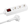 Meister 7430190 3-Way Socket Strip - Extra Flat Plug -