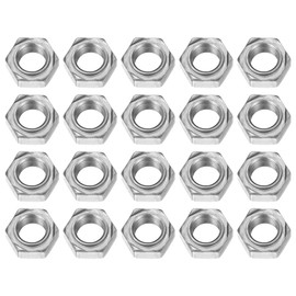 sourcing map 20Pcs Hex Weld Nuts, M14x2mm Carbon Steel Hex Nuts with 3 Projections Machine Screw for DIY Home Repair Machinery, Silver