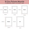 10 PCS White Picture Mounts, 5 Sizes Photo Mounts Mats