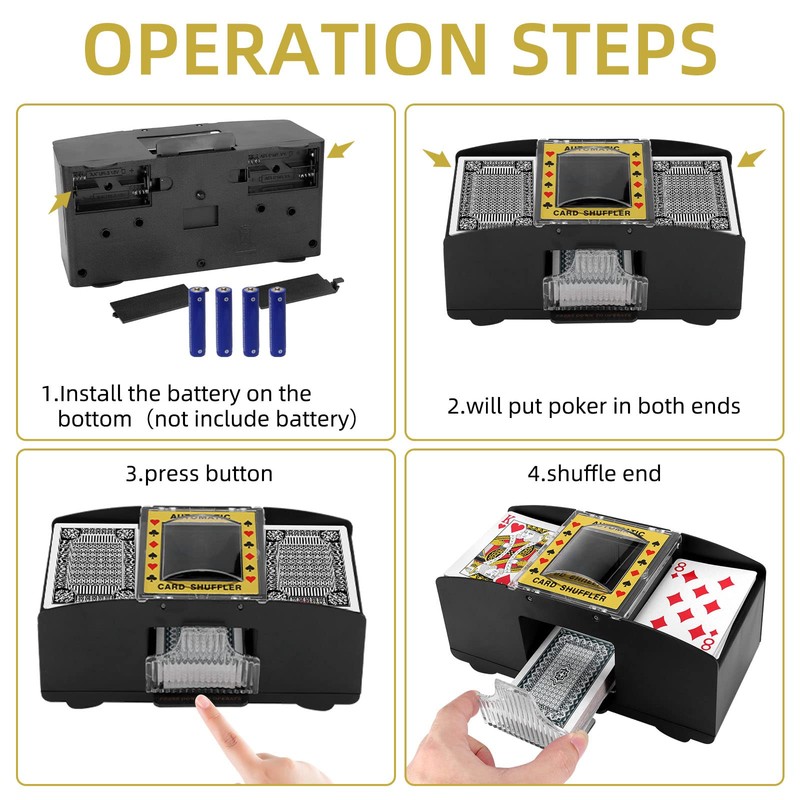 YUNYODA Card Shuffler, Automatic Card Shuffler for Shuffling Cards, Playing