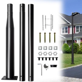 NULTRUMA Street Light Pole 10Ft,Street Light Poles for Outdoor Lighting, Solar Street Light Pole Accessory for Street, Patio, Backyard, Basketball Court, Park