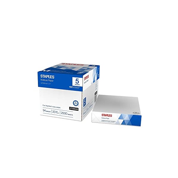 Staples 2758846 Multiuse 8.5-Inch X 11-Inch Copy Paper 20 Lbs