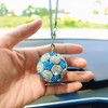 Bling Football Rear View Mirror Accessories, Cute Soccer Car Accessories