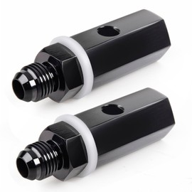 CNRAQR 6AN Male Fuel Cell Tank Rollover Vent Valve Aluminum Fuel Cell Tank Mounted Hose Line Fitting Black Anodized 2Pcs