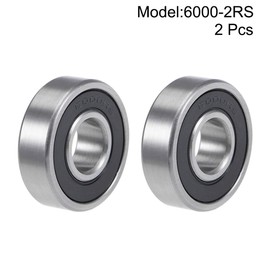 TOP-VIGOR 2Pcs 6000-2RS Deep Groove Ball Bearings, Z2 10mm x 26mm x 8mm Double Sealed Industrial Bearings, Chrome Steel P6(ABEC3) Skateboard Bearings for Electrical Instrument Equipment