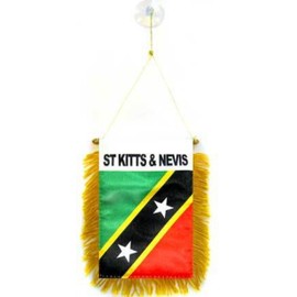 1000 Flags St Kitts and Nevis Flag Car Window Hanging Pennant