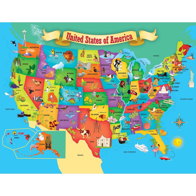 MasterPieces 60 Piece Educational Jigsaw Puzzle for Kids - USA