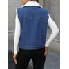 YILANUOYI Denim Vest with Faux Fur Collar for Women (US,