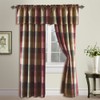 United Curtain Plaid Window Curtain Panel, 54 by 63-Inch, Burgundy