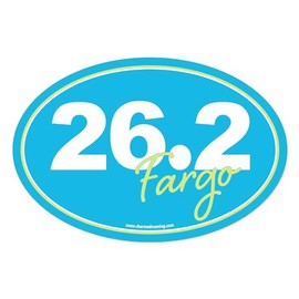 Charmed Running Brand Fargo Marathon 26.2 Distance in Script Removable Bumper Sticker Window Decal OR Car Magnet (Decal)