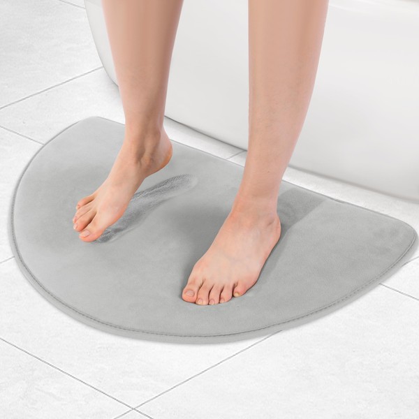 HOMBYS Thicker Memory Foam Half Circle Bath Mat Rug, Super