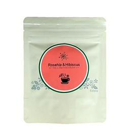 Rose Hip & Hibiscus Tea (Rose Hip, Hibiscus, Herbal Tea, Decaffeinate) 0.7 oz (2 g) x 7 Tea Bags (Set of 2)