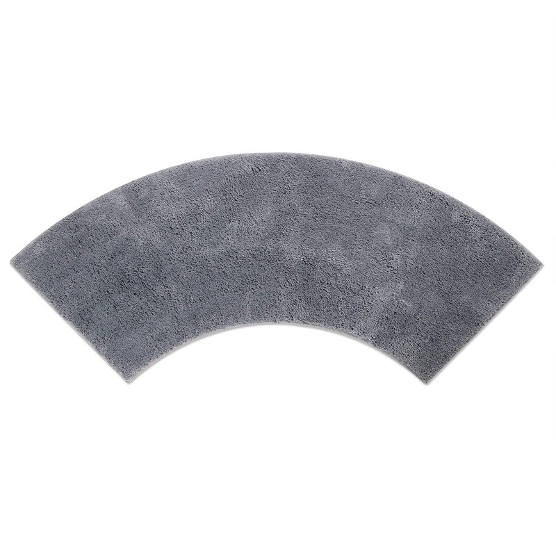 Seavish Luxury Grey Shag Curved Bath Rug, 18 x 57