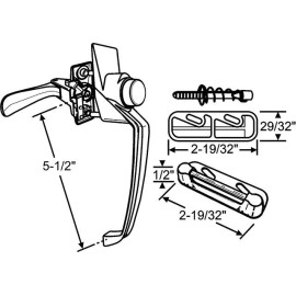 Strybuc Push Button Latch Set 1-1/2 Mounting Holes Storm Door 1 to 1-1/4in Thick Black