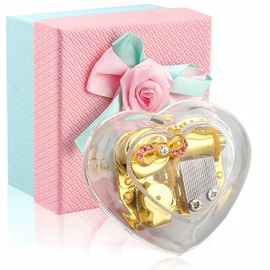 AUTMORAN Happy Birthday Music Box,Little Shape of Love Heart Wind Up Musical Boxes for Her,Mom,Dad,Women,Granddaughter.Gifts for Anniversary/Birthday/Christmas/Valentine's/Mother's/Father's Day.