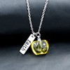 Uloveido Silver Color Charms Faith Necklace Christ Mustard Seed Apple