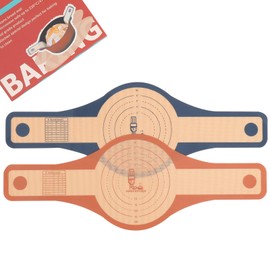 Folksy Super Kitchen 2 Pcs Extra Wider Silicone Bread Sling for Dutch Oven ,Non-Stick Silicone Bread Baking Mat for Sourdough ,Silicon Dough Lifter Liner with Longer Handles （22.6*8.3 Dark Gray,Brown）