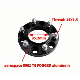ZY WHEEL 4pcs 1" 6x5.5 Hub Centric Wheel Spacers 6X139.7 95.2mm Bore 14X1.5 Studs Compatible for Toyota Tacoma 2024-2025, 2022-2025 Tundra,2023-2025 Sequoia,2021-2025 LX600,2023-2025 GX J250 Black