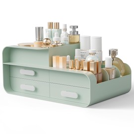 BTGGG Makeup Organizer Cosmetic Skin Care Storage with Drawers Beauty Organizer for Dressing Table Jewelry Organizer Multifunctional Makeup Storage Box for Dressing Table