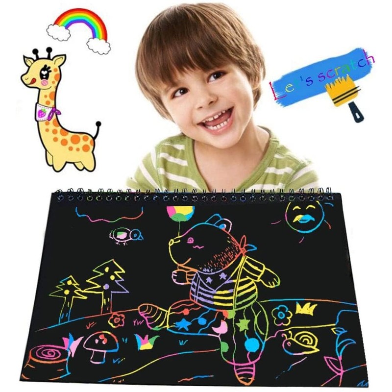 I&Art Scratch Art Books for Kids Scratch Art Paper Rainbow
